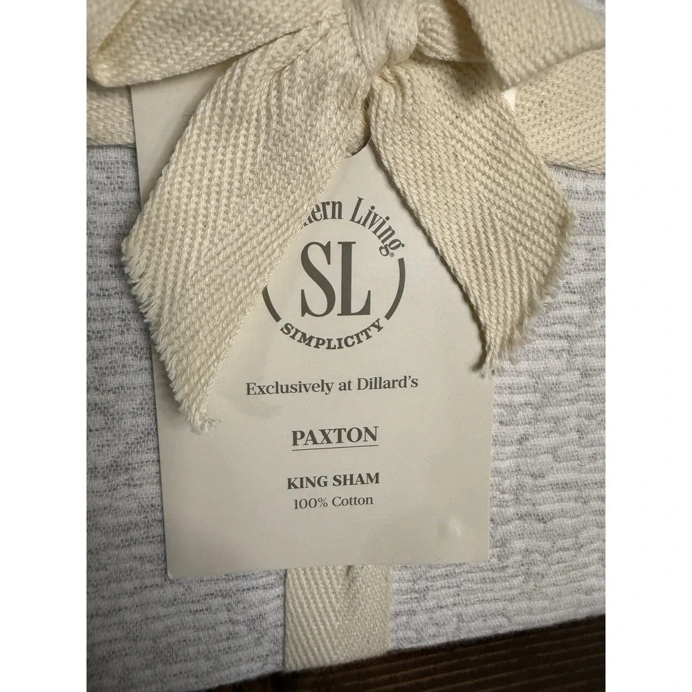 Southern Living Simplicity Paxton Grey Lot Of 2 King Sham Pillow‎ Cases